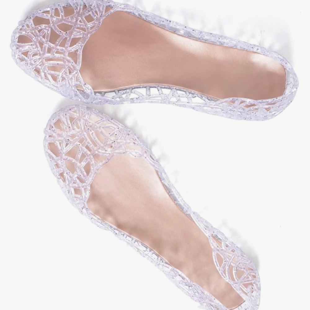 Silver Lace Pattern Flats Elegant Loafers